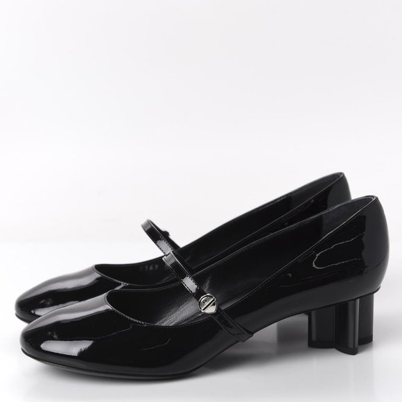 Louis Vuitton Black Patent Leather Mary Jane Uniforme Flats